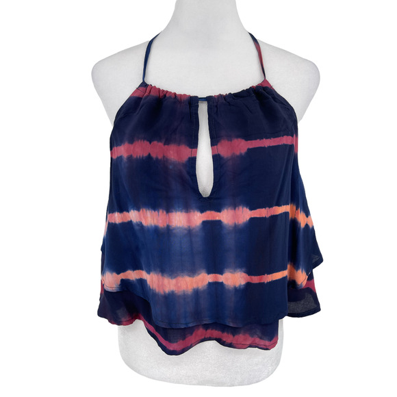 NWT - OLIVACEOUS Tie Dye Keyhole Halter Top - Size Small - Picture 1 of 9